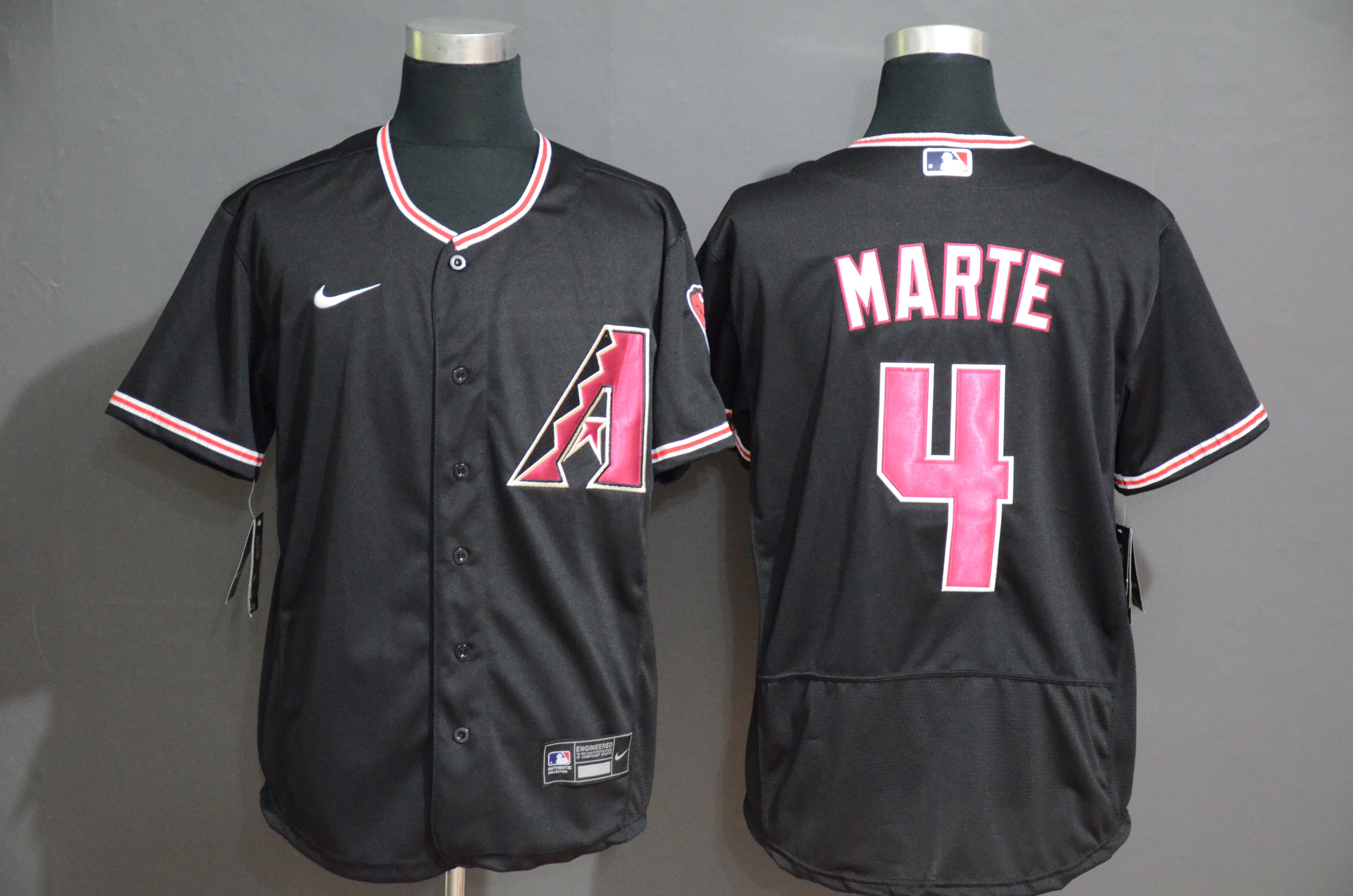 Men Arizona Diamondback 4 Marte Black Nike Elite MLB Jerseys